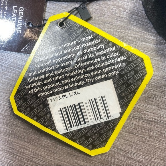 UNIK Leather Motorcycle Chaps L/XL Genuine Black Cowhide Western Concho - Picture 14 of 16